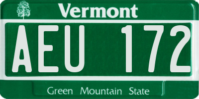 VT license plate AEU172