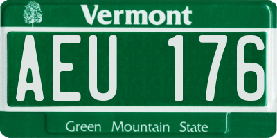 VT license plate AEU176