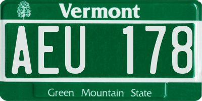 VT license plate AEU178