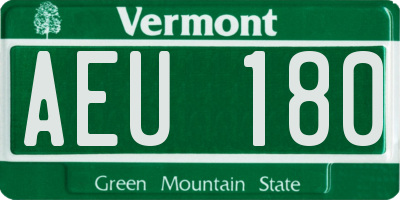 VT license plate AEU180