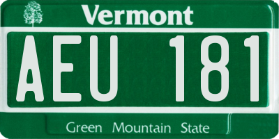 VT license plate AEU181