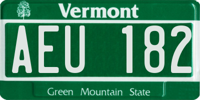VT license plate AEU182