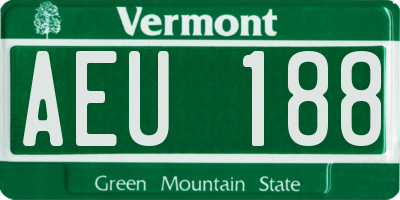 VT license plate AEU188