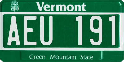 VT license plate AEU191