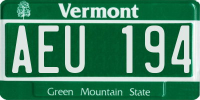 VT license plate AEU194