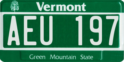 VT license plate AEU197