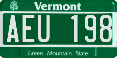 VT license plate AEU198