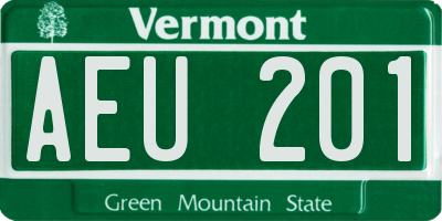 VT license plate AEU201