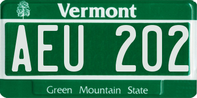 VT license plate AEU202