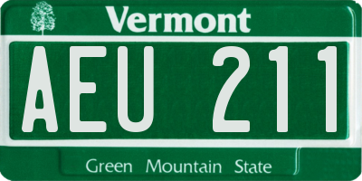 VT license plate AEU211