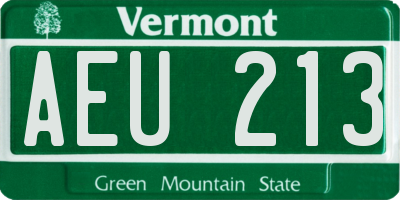 VT license plate AEU213