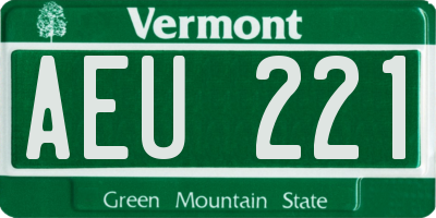 VT license plate AEU221