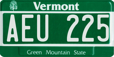 VT license plate AEU225