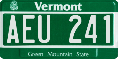 VT license plate AEU241