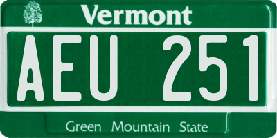 VT license plate AEU251