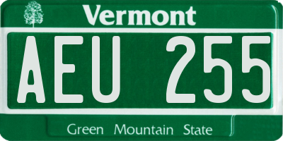 VT license plate AEU255