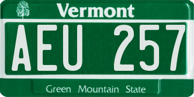 VT license plate AEU257