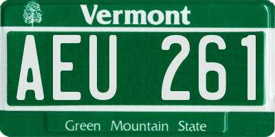 VT license plate AEU261
