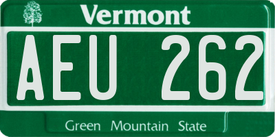 VT license plate AEU262