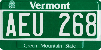 VT license plate AEU268