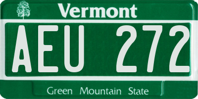 VT license plate AEU272