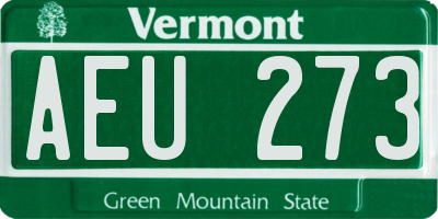 VT license plate AEU273
