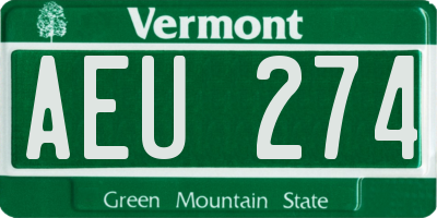 VT license plate AEU274