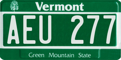 VT license plate AEU277