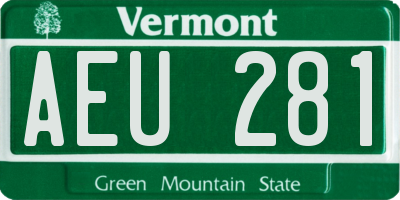 VT license plate AEU281