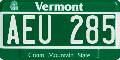 VT license plate AEU285