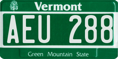 VT license plate AEU288