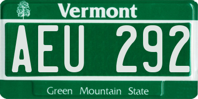 VT license plate AEU292