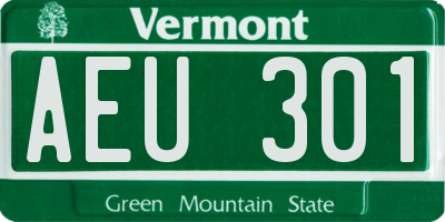 VT license plate AEU301