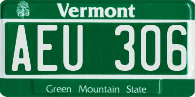 VT license plate AEU306