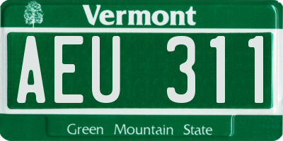 VT license plate AEU311