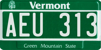 VT license plate AEU313