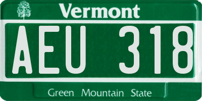 VT license plate AEU318