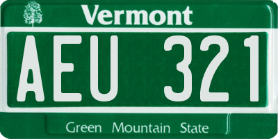 VT license plate AEU321