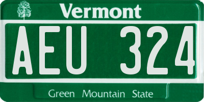 VT license plate AEU324