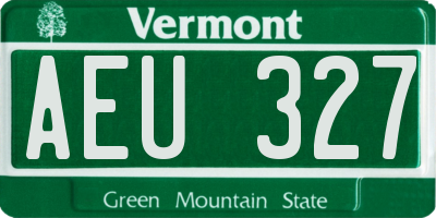 VT license plate AEU327