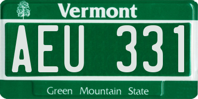 VT license plate AEU331