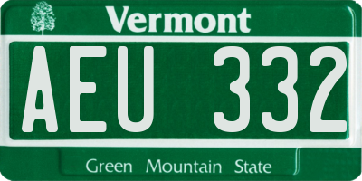 VT license plate AEU332