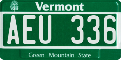 VT license plate AEU336