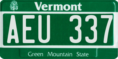 VT license plate AEU337