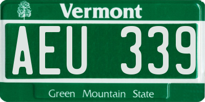 VT license plate AEU339