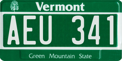 VT license plate AEU341