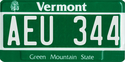 VT license plate AEU344