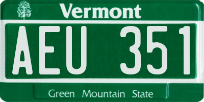 VT license plate AEU351
