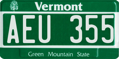 VT license plate AEU355