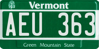 VT license plate AEU363